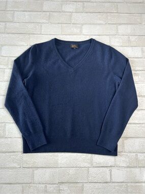 Quince Men’s Mongolian Cashmere Sweater V-Neck - Navy medium